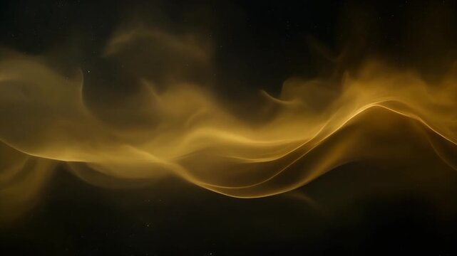 Shadowy cosmic void with thin amber fog flowing like silk in slow cinematic ambient motion