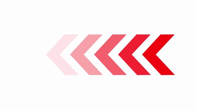 Abstract directional arrow icon animation. arrow looping animation left direction concept. direction arrow icon motion. down arrow isolated. swipe up pointing video footage. 
