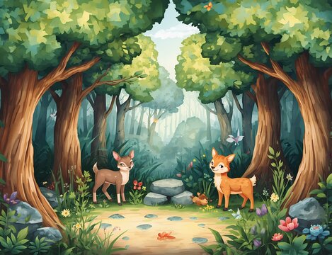 Fantasy magical woodland