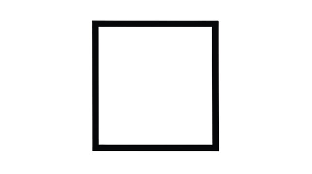 Square frame consists of a bold black outline surrounding an empty white center ready for custom graphic placement.