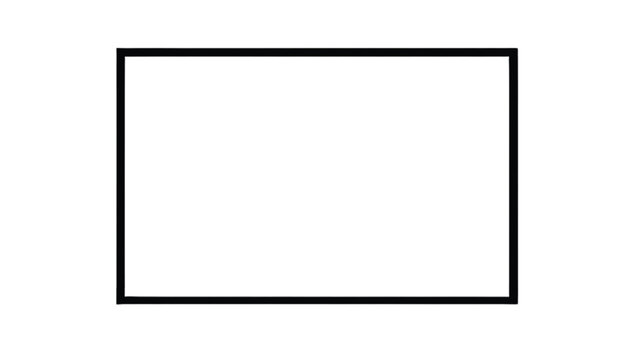 Rectangle frame displays a simple black border surrounding a vast empty white space designed for professional document layout.