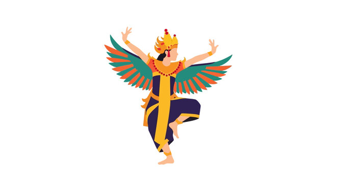 Balinese Dancer with Wings, Traditional Costume, Performing Dance
