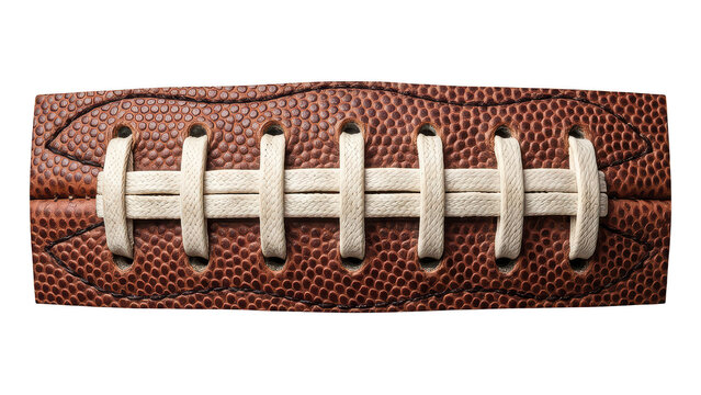 American football laces close up isolated on transparent background