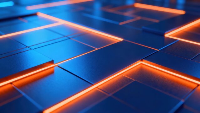 Abstract glowing grid pattern