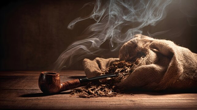 smoking pipe with smoke