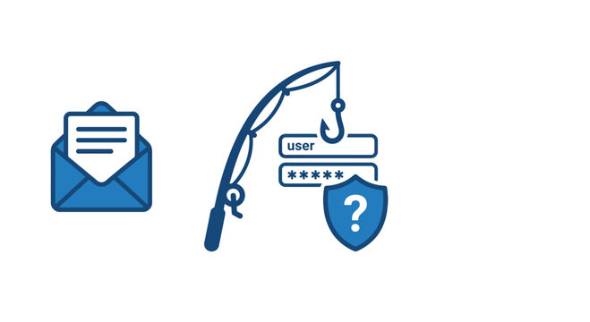 Phishing email security threat icon set.