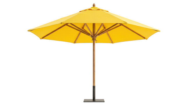 Yellow garden patio umbrella isolated on transparent background