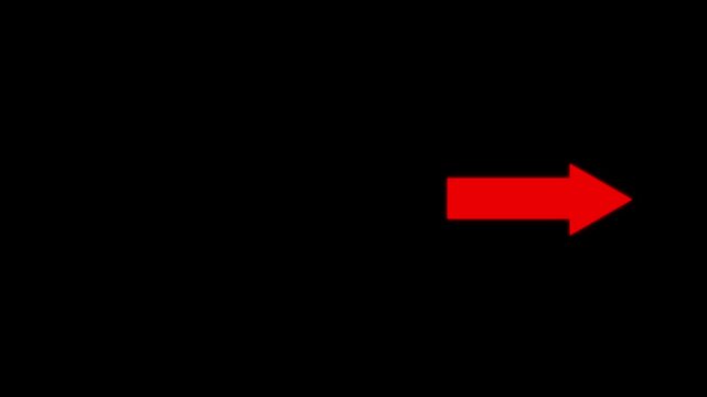 Red Arrow Moving Forward Animation &ndash; Right Direction Navigation Symbol on Transparent Background