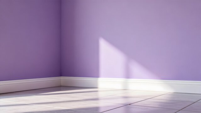 Empty room corner with purple walls