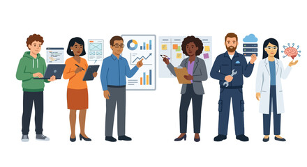 Fototapeta premium Diverse group of business professionals standing.