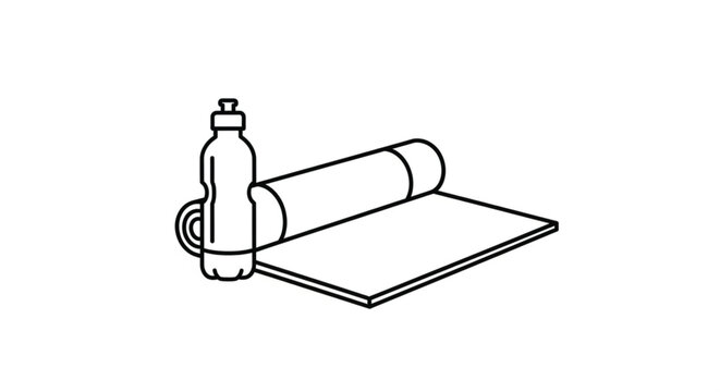 Yoga Mat and Water Bottle Setup.