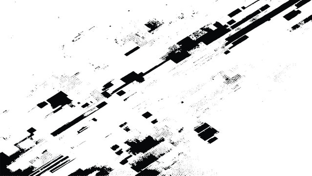 Grunge texture with black and white abstract shapes and lines