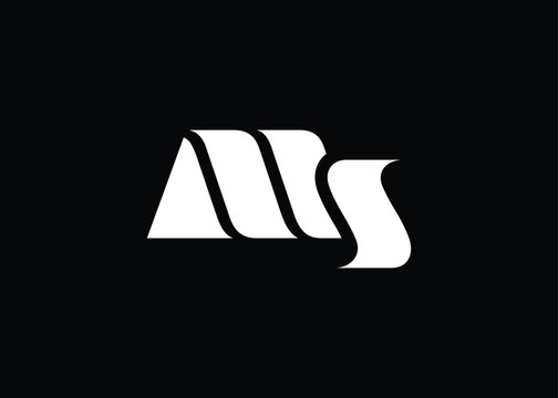 MS Minimal Monogram Logo Design. Clean, modern and professional emblem with flowing wave-like curves.