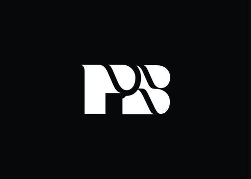 PB Minimal Monogram Logo Design. Clean, modern and professional emblem with flowing wave-like curves.
