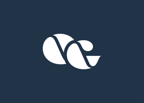 QG Minimal Monogram Logo Design. Clean, modern and professional emblem with flowing wave-like curves.