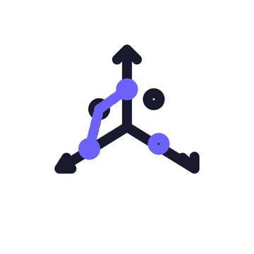 AI embedding vector space icon &mdash; 3D points outline
