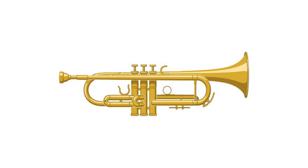 Obraz premium Golden Trumpet Musical Instrument Isolated on White Background