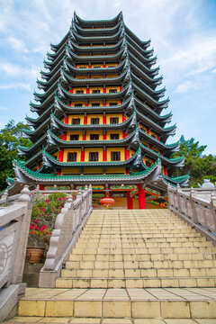 Chinese temple pagoda in Kota Kinabalu City, Sabah Malaysia