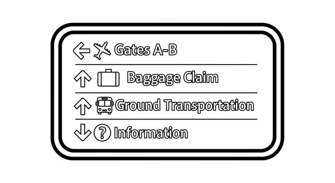 Airport Directional Sign Board Information.