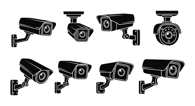 Security cameras in various designs.