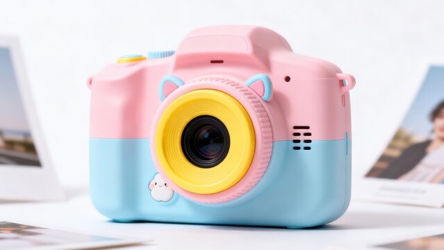 Pink and blue childrens camera with cat ears