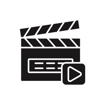 clapperboard icons minimalist flat style design, clapperboard Vector illustration on white background