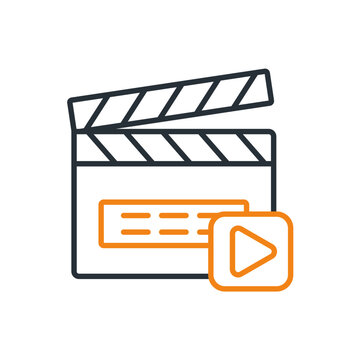 clapperboard icons minimalist flat style design, clapperboard Vector illustration on white background