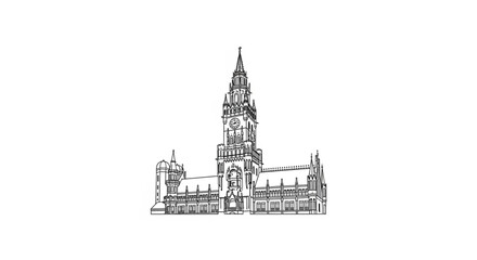 Fototapeta premium Historic Gothic Architectural Building Design.