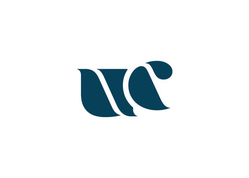 UC Minimal Monogram Logo Design. Clean, modern and professional emblem with flowing wave-like curves.