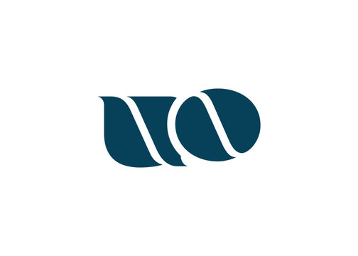 UO Minimal Monogram Logo Design. Clean, modern and professional emblem with flowing wave-like curves.