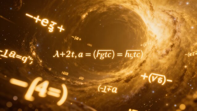 Galaxy with mathematical equations