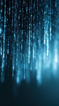 binary code rain abstract tech background, digital matrix style
