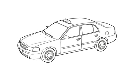 Fototapeta premium A drawing of a sedan car.