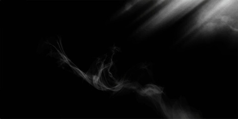 Abstract black smoke swirl background with soft flowing fog, light motion curves and dark atmospheric design pattern © Sakib