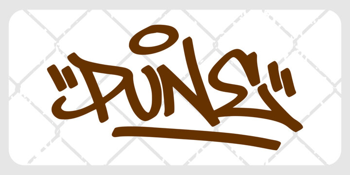 Pune graffiti typography. Hand style marker city lettering title featuring authentic street identity halo circle accent and sharp underline stroke for modern clothing layout asset clip art.