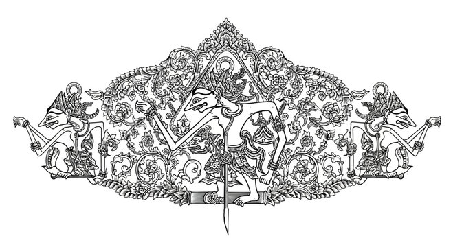 Traditional Balinese Wayang Kulit Shadow Puppet Ornament.