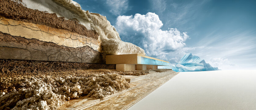 Layered Desert Coastline With Eroded Rock and Bright Horizon