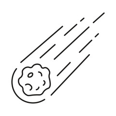 Minimalist Meteorite Comet Space Element Vector Illustration Outline Design © Arya