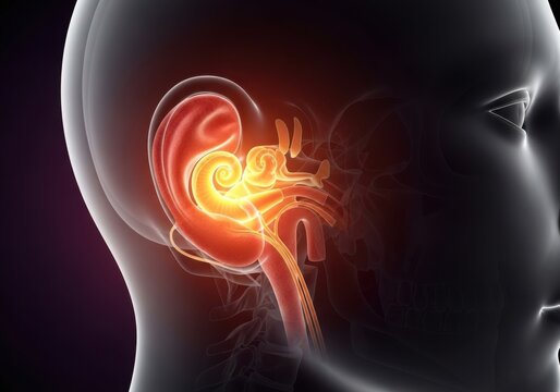 3d illustration of human ear anatomy showing the inner ear structure