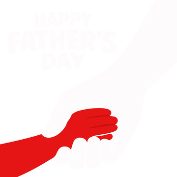 Happy Father&rsquo;s Day Poster design Parent and Child Hand Silhouette