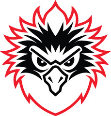 Obraz premium Eagle head with red and black design