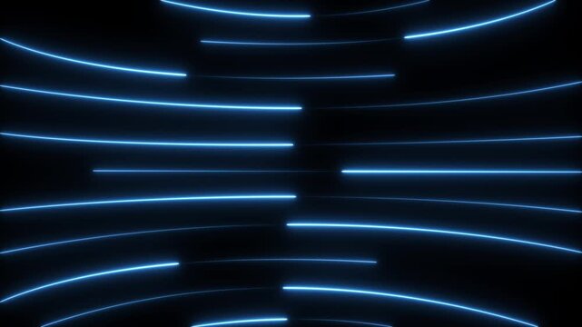 Neon lights blinking lines moving animation. Seamless loop animation of glowing neon line. 4k animation Horizontal glowing colorful neon line animation .Neon color lines as colorful laser wallpaper.