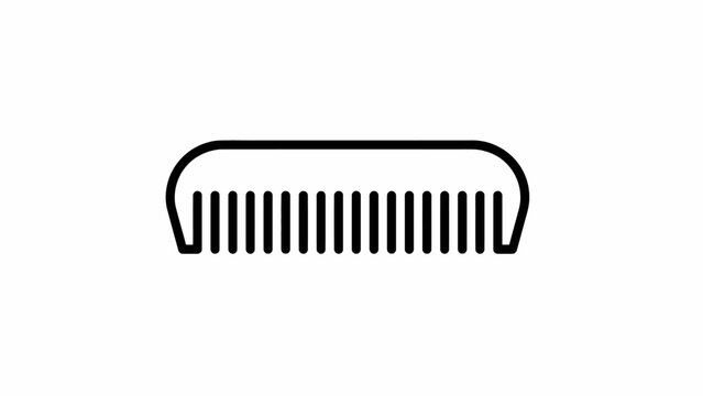 Minimalist outline of a hair comb icon