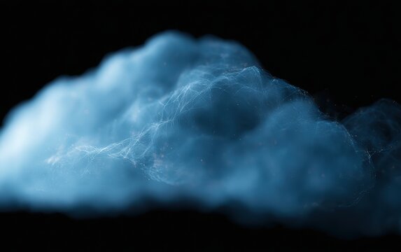 premium technology infrastructure visualized through luminous blue cloud and data networks