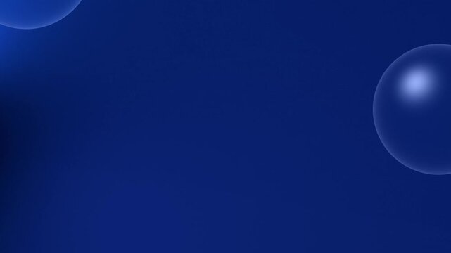Blue Navy Cobalt Glass Bubbles Motion Background, Smooth Floating Bubbles Animation Seamless Loop, 4K