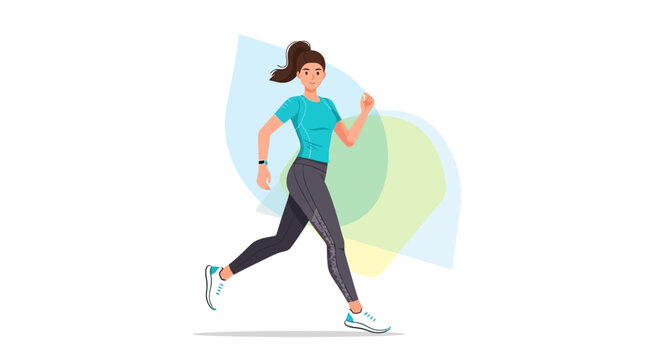 Active woman jogging in athletic wear