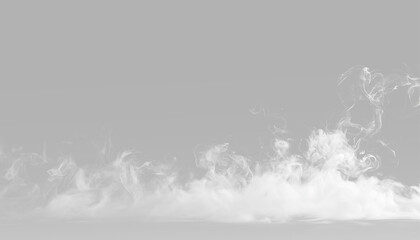 White fog and smoke effect with vapor cloud, steam mist, soft haze, drifting smoky plume and realistic air flow © theladydarina