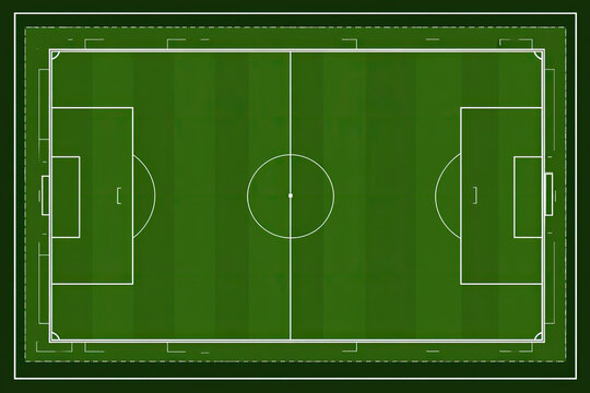 Football field in simple vector shape, for football field map, colored green  