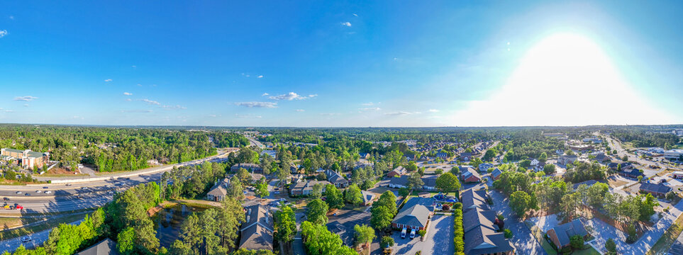 Aerial View of Commerical Office Spaces in Suburban Augusta Georgia USA