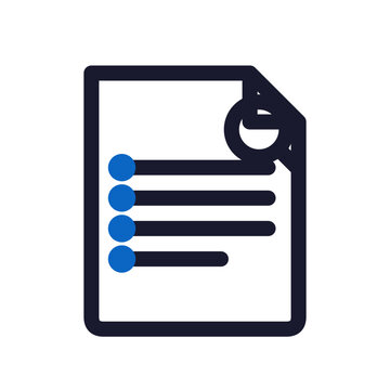Security audit log icon &mdash; event record magnifier outline